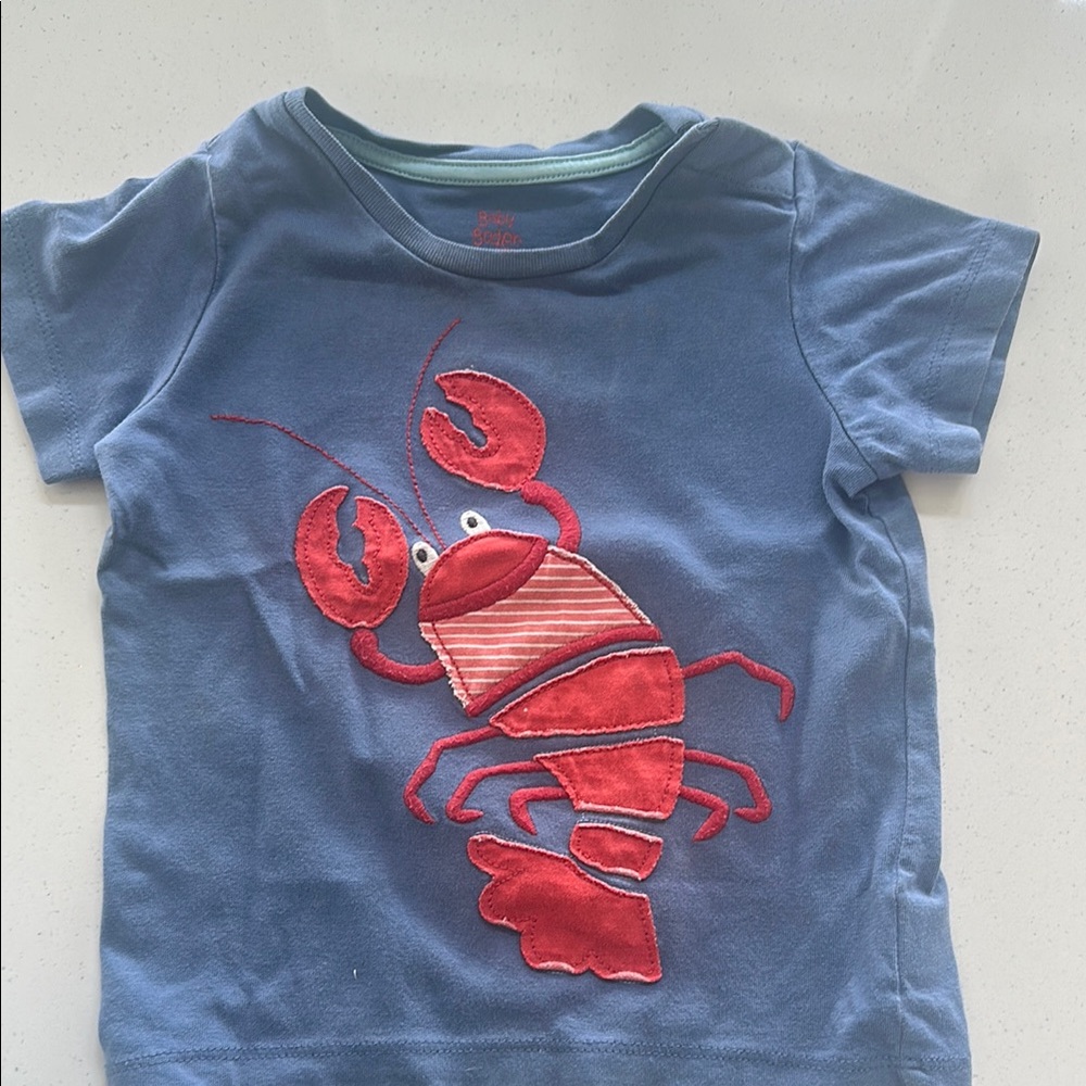 Baby Boden Shirt with Red Lobster Design